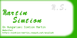 martin simtion business card